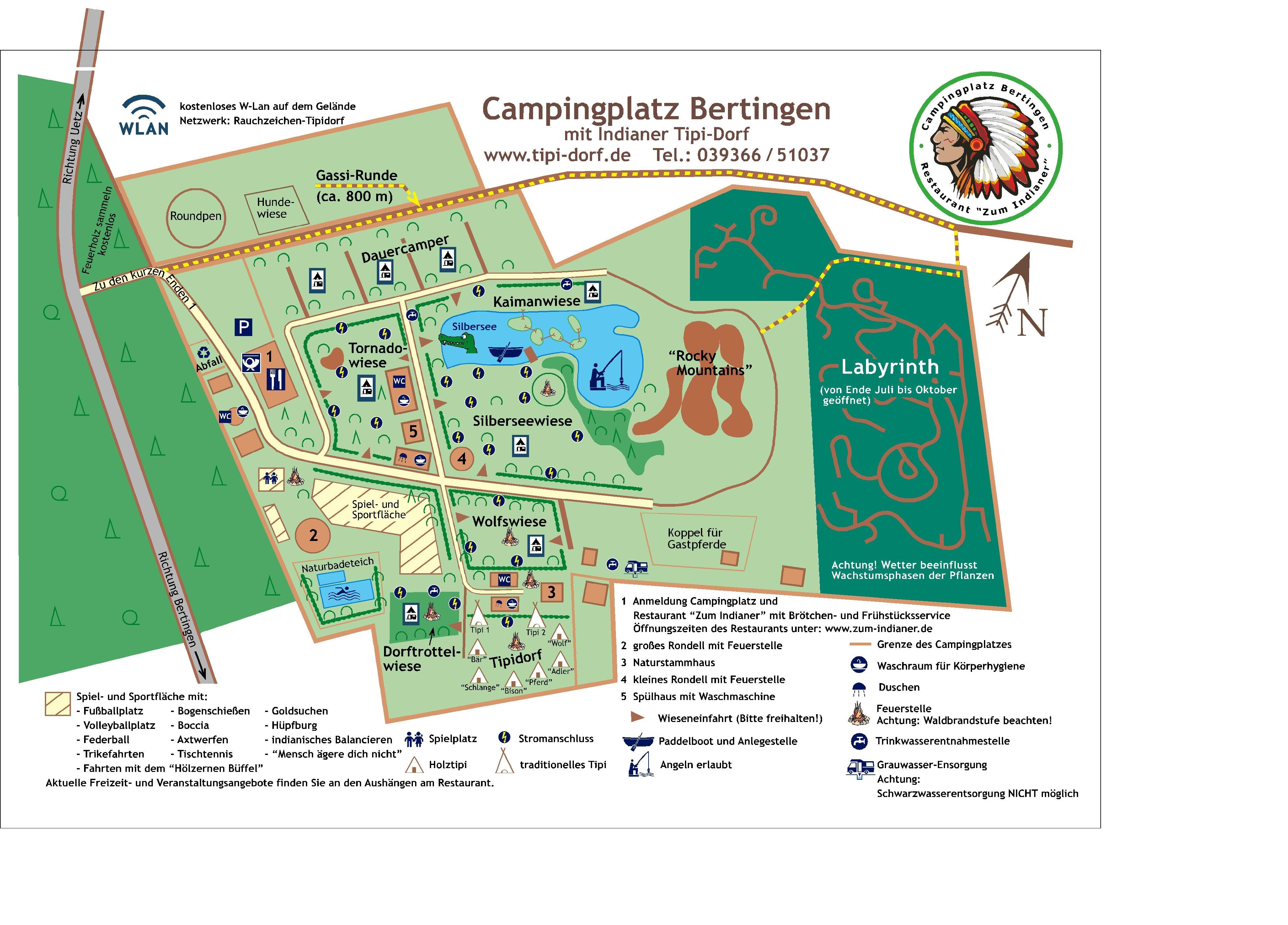 Übersichtskarte Campingplatz Bertingen